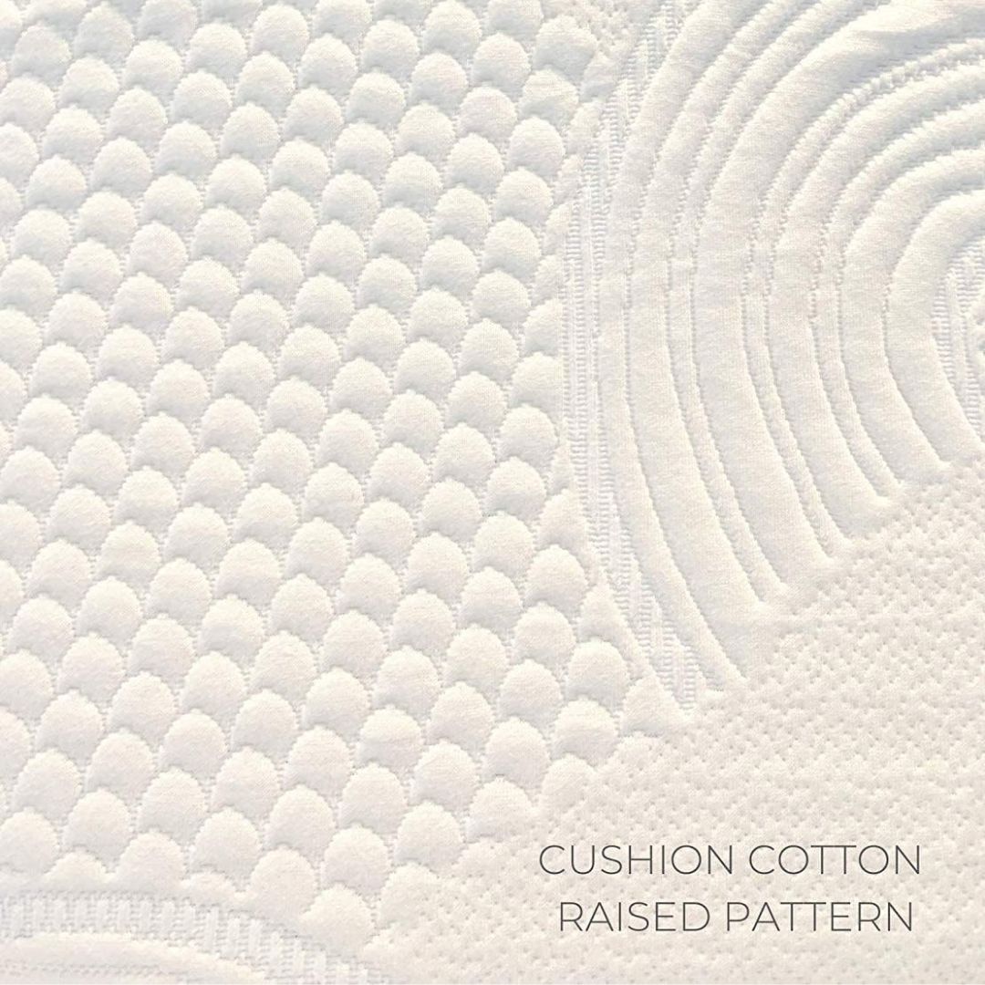 Detailed texture of organic cotton fabric cover, breathable and toxin-free