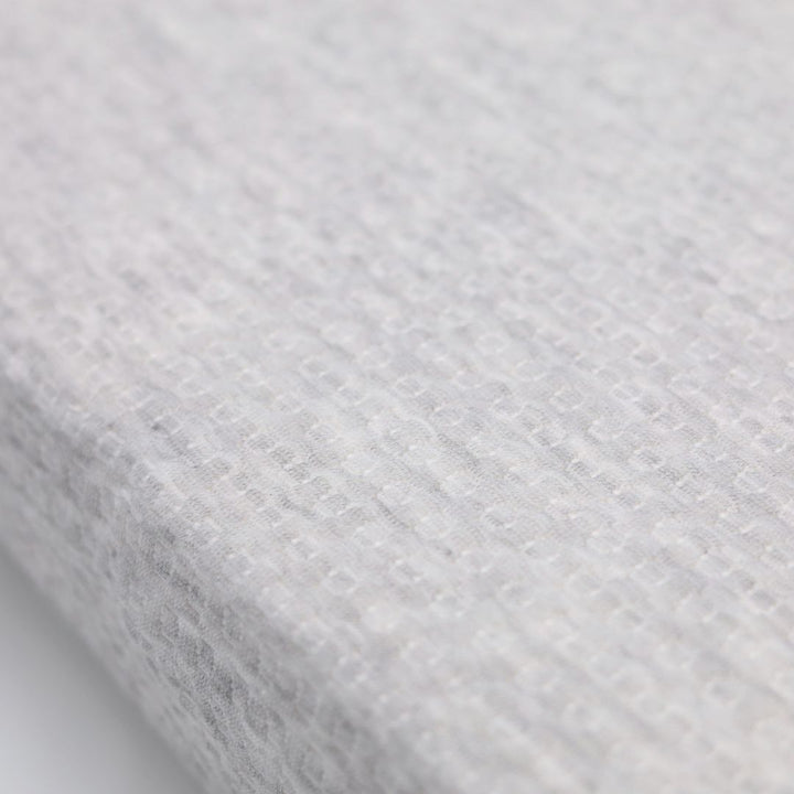 Heather grey organic cotton cover detail, soft and breathable for latex toppers