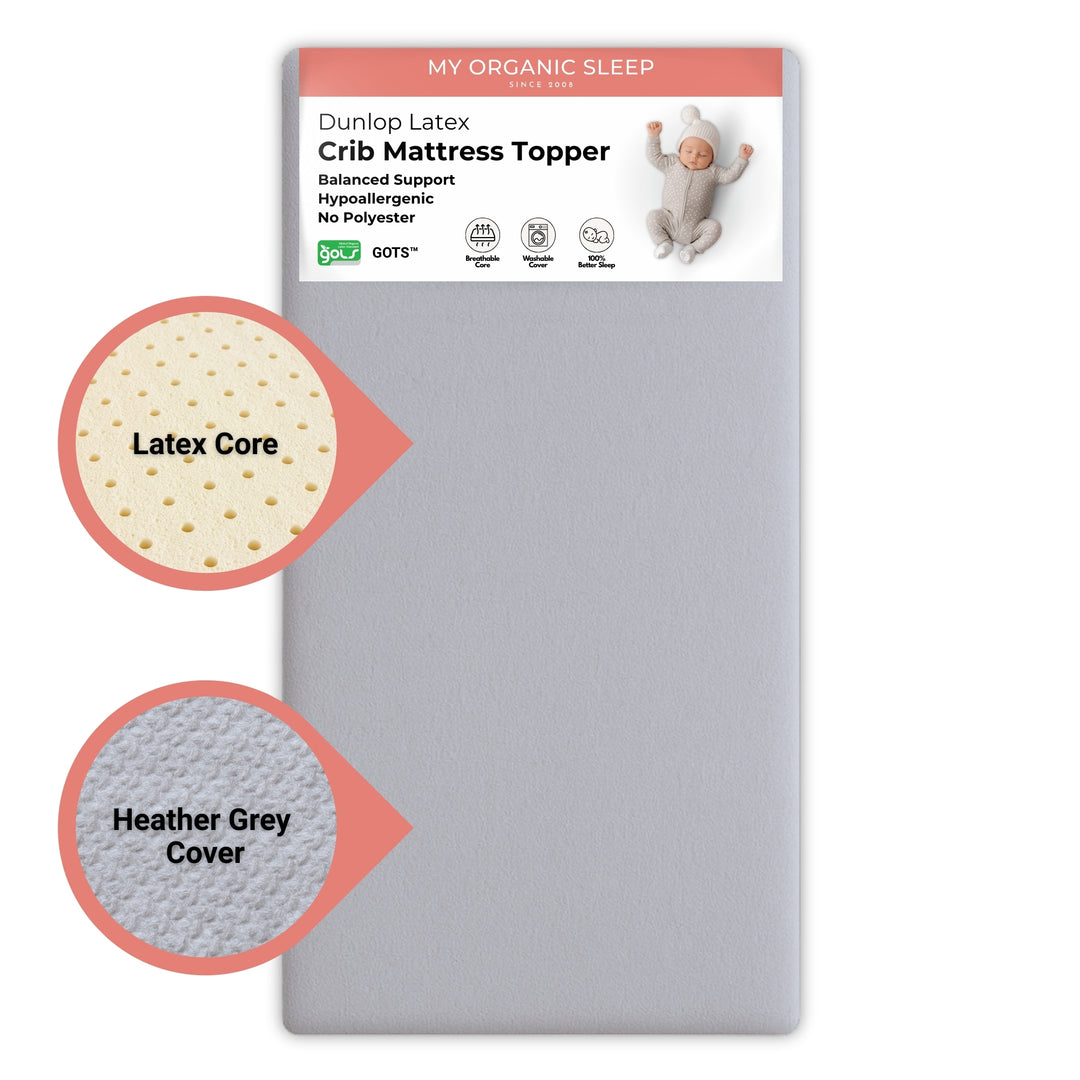 2" Inch and 3" Inch Organic Latex Crib Mattress Topper Pad [GOLS Certified]