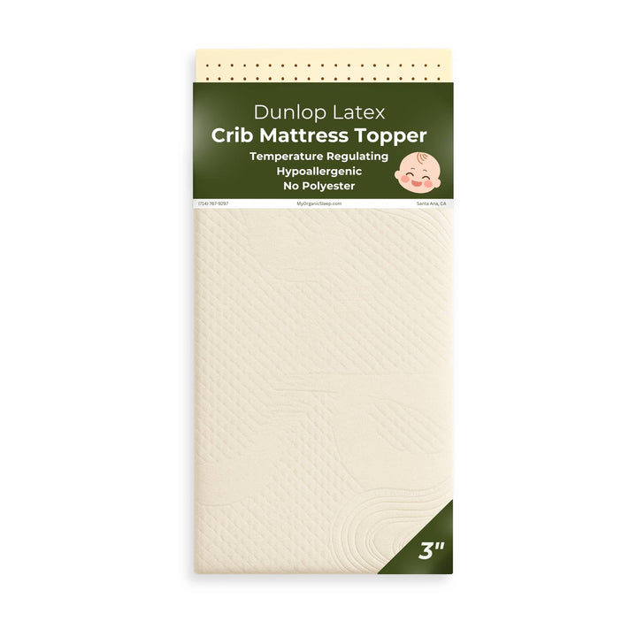 2" Inch and 3" Inch Organic Latex Crib Mattress Topper Pad [GOLS Certified]