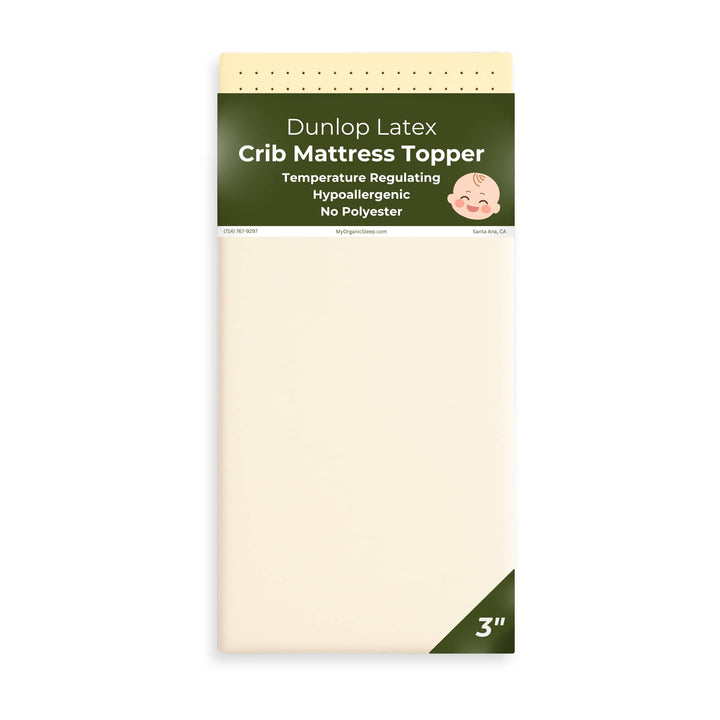 2" Inch and 3" Inch Organic Latex Crib Mattress Topper Pad [GOLS Certified]