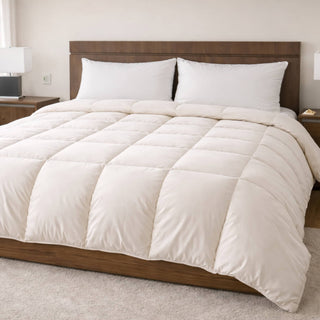 Australian Wool Comforter Encased in 100% Organic Cotton Cover