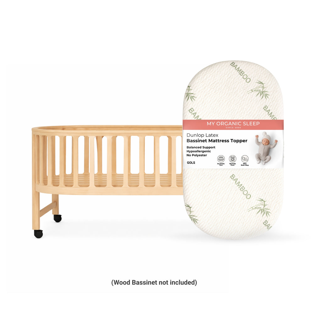 all natural bamboo cover with latex topper for bassinet