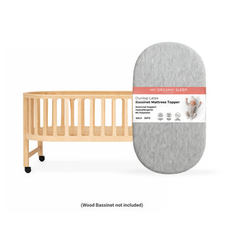 Heather grey cotton cover latex bassinet topper for newborns