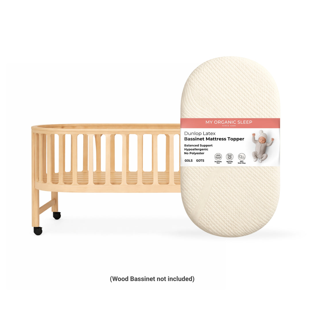 100% organic cotton cover with gols certified latex bassinet topper