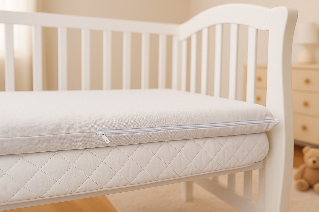 Water-Resistant Organic Crib Mattress Topper – Breathable & Hypoallergenic – GOTS & GOLS Certified – For Babies & Toddlers – 2” & 3” Options