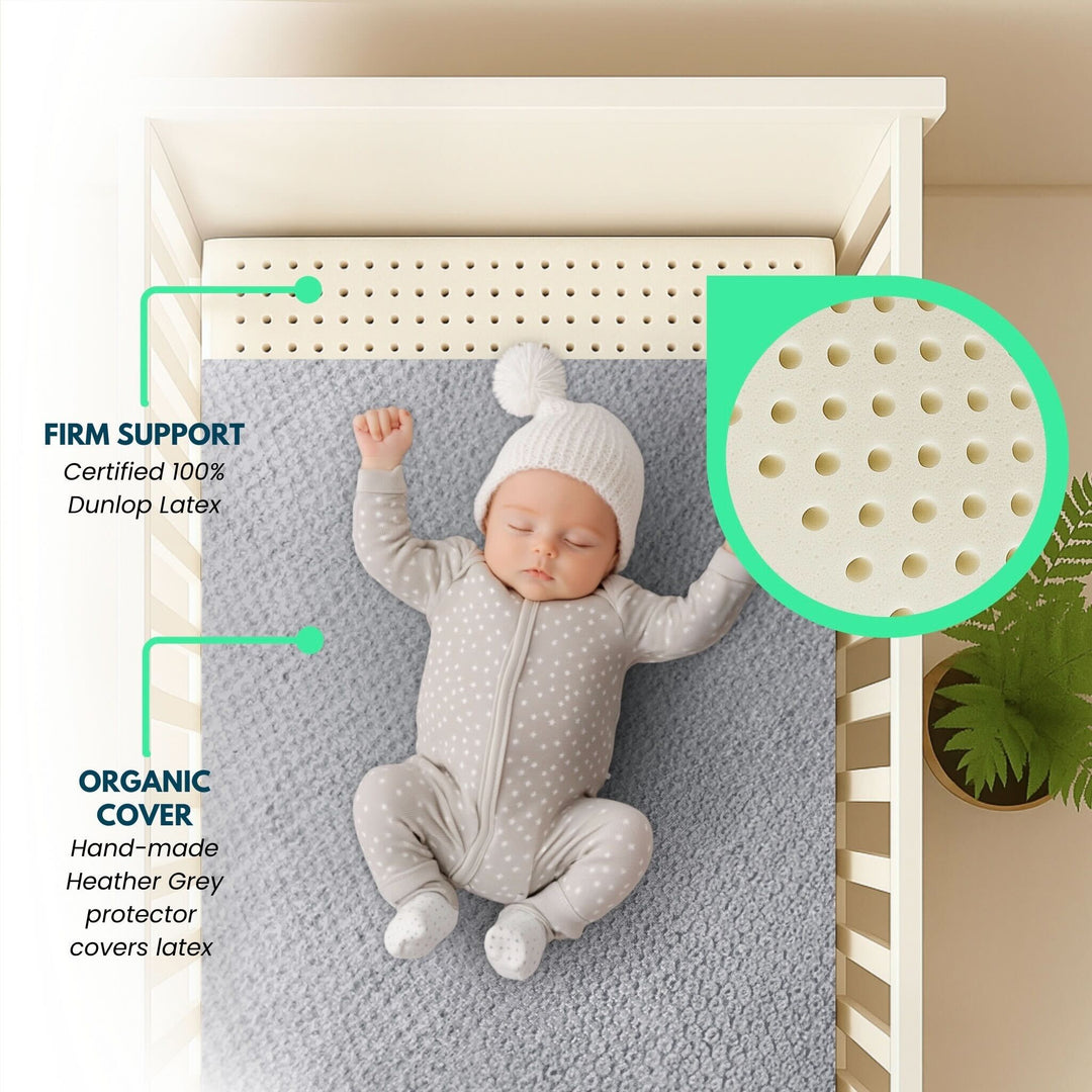 2" Inch and 3" Inch Organic Latex Crib Mattress Topper Pad [GOLS Certified]