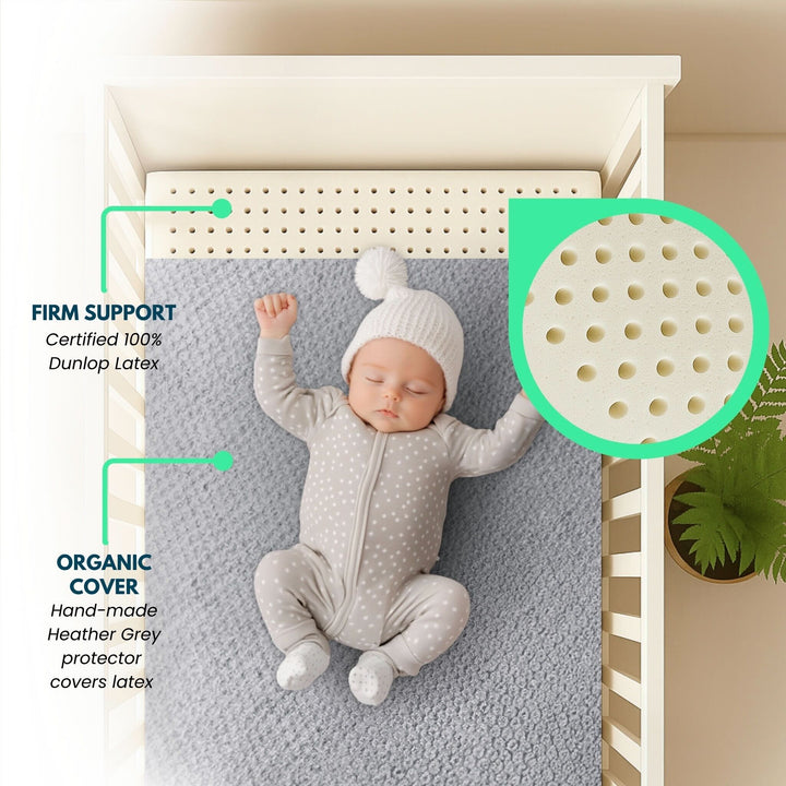 2" Inch and 3" Inch Organic Latex Crib Mattress Topper Pad [GOLS Certified]