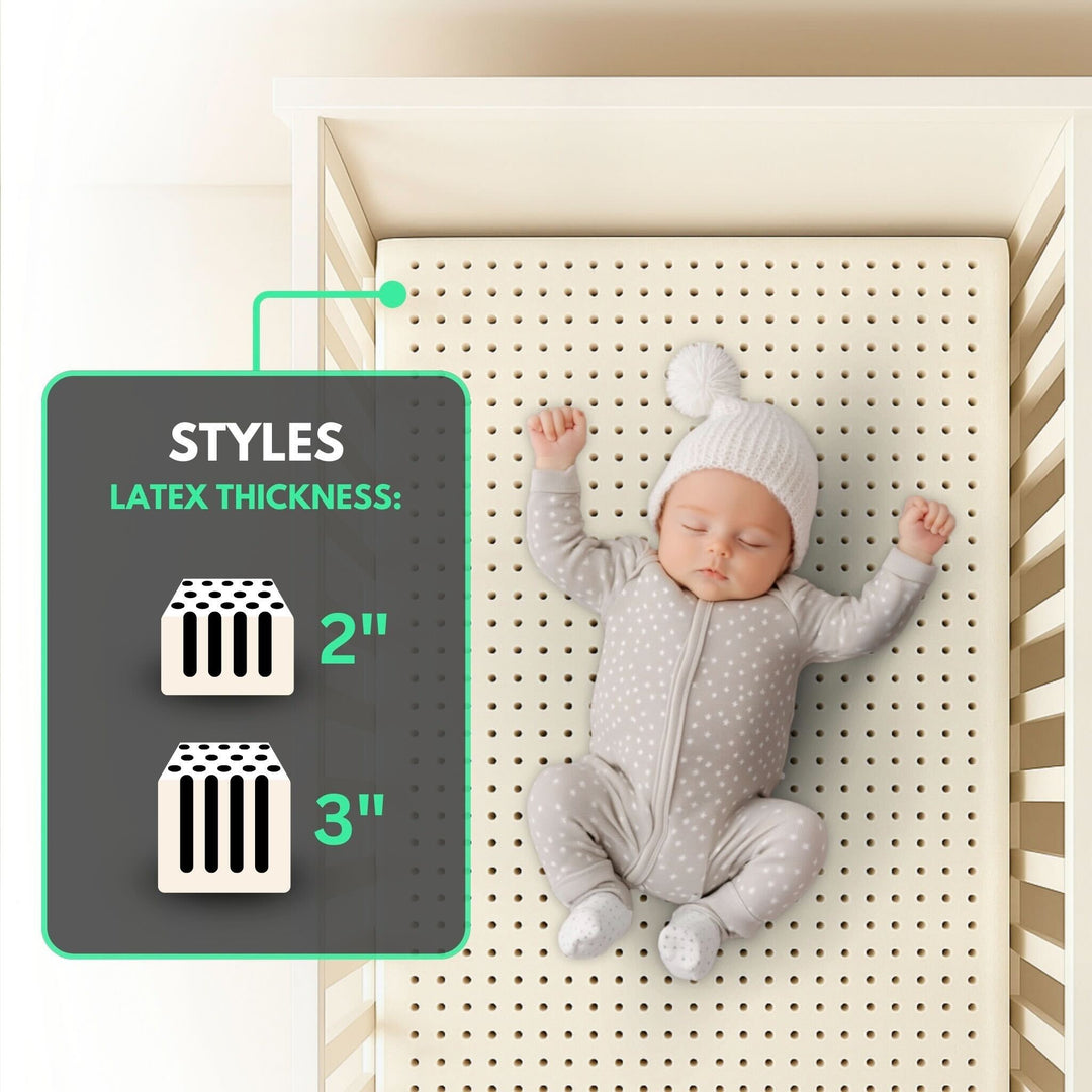 2" Inch and 3" Inch Organic Latex Crib Mattress Topper Pad [GOLS Certified]