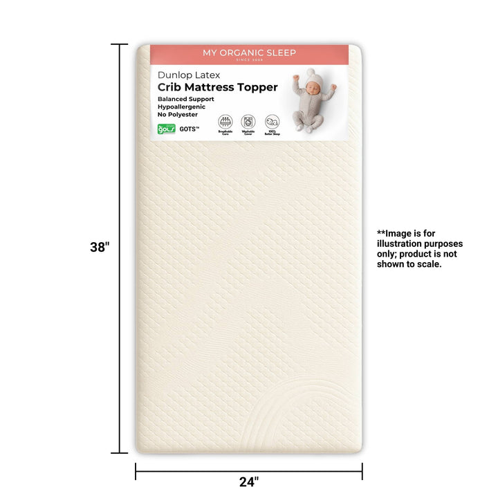 Mini Crib Latex Mattress Topper (38” × 24”)
