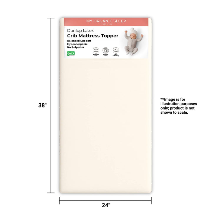 Mini Crib Latex Mattress Topper (38” × 24”)