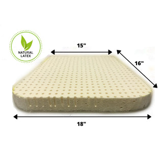 dimensions of our all natural latex with pin holes for ventilation and breathability