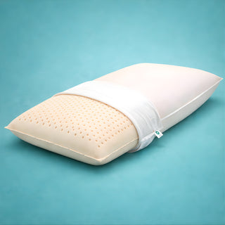 Natural Talalay Latex Pillow with Organic Cotton Cover, GOTS Certified, Best Latex pillow for sleeping, neck pain relief, soft medium firm.