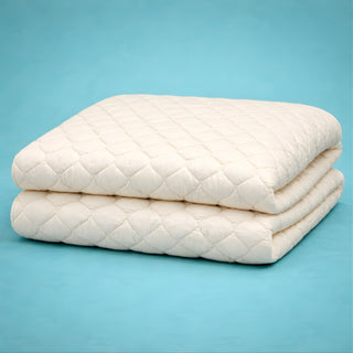 Organic Cotton Mattress Pad Protector with 17” Fitted Bed Skirt [GOTS Certified]