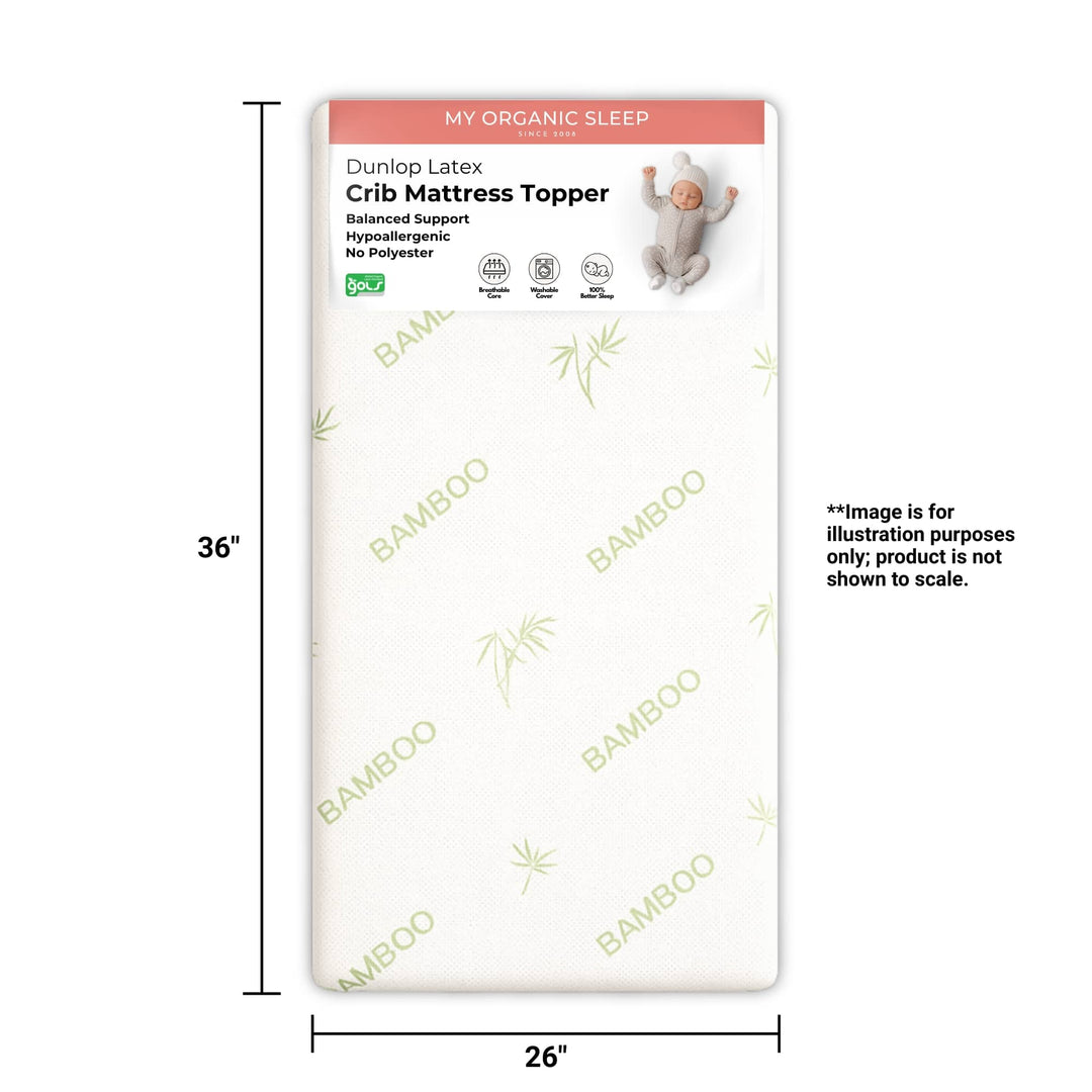 Portable Crib Latex Mattress Topper (36” × 26”)