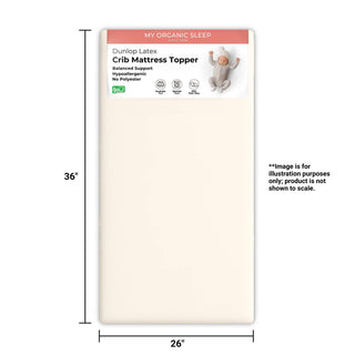 Portable Crib Latex Mattress Topper (36” × 26”)