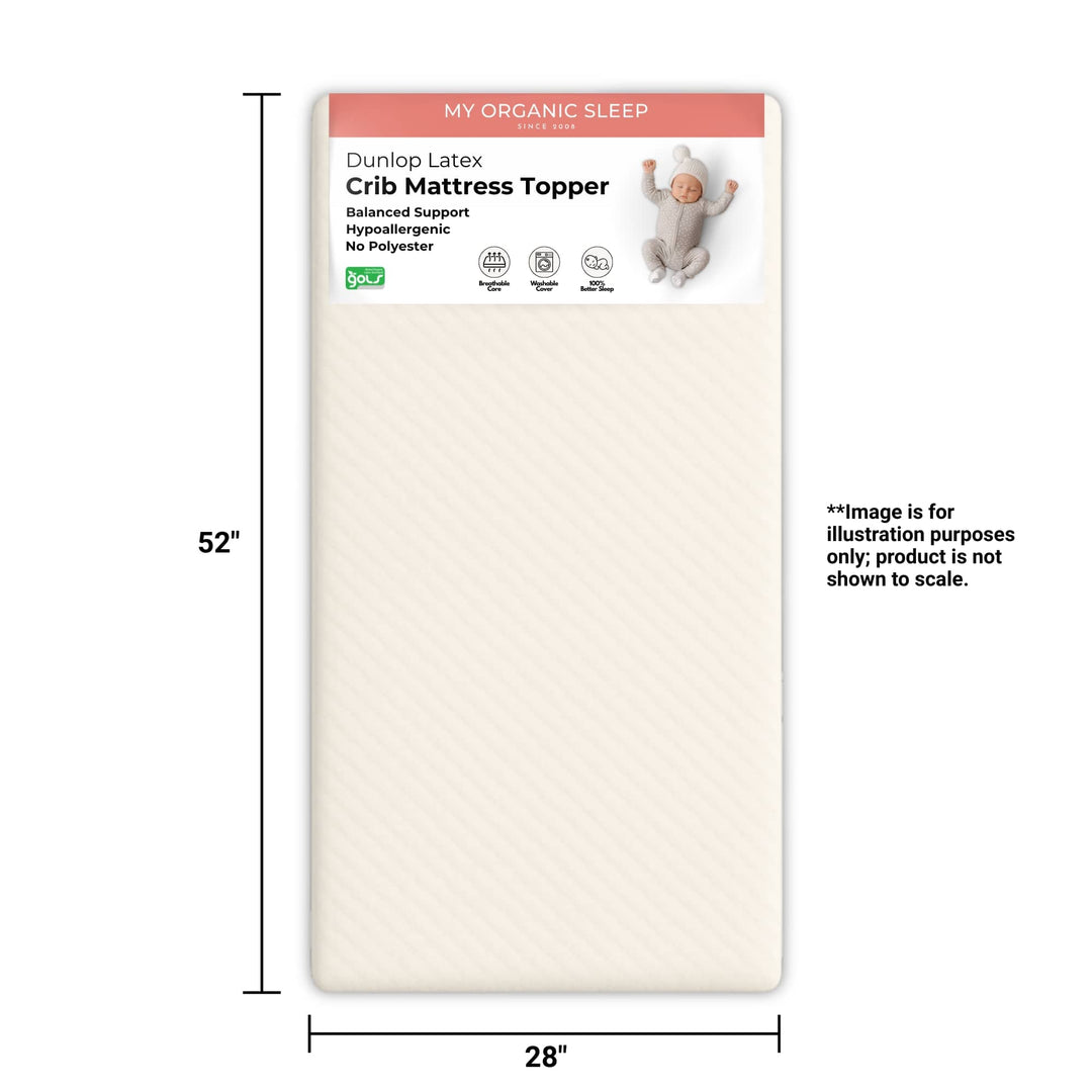crib mattress topper. Tencel cover with GOLS certified latex standard size 52" x 28" 