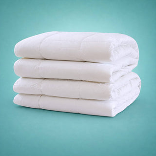 White Real Down Comforter Encased in 100% Organic Cotton Cover