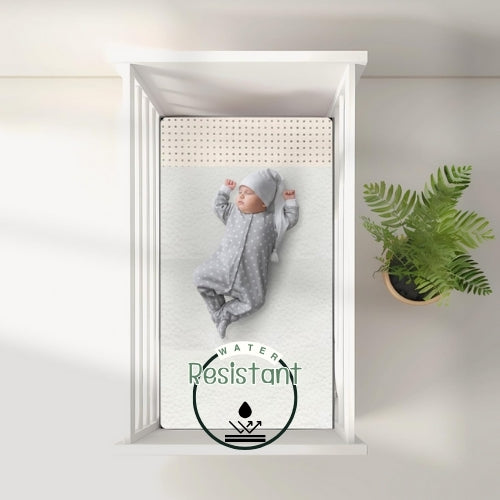 Water-Resistant Organic Crib Mattress Topper – Breathable & Hypoallergenic – GOTS & GOLS Certified – For Babies & Toddlers – 2” & 3” Options