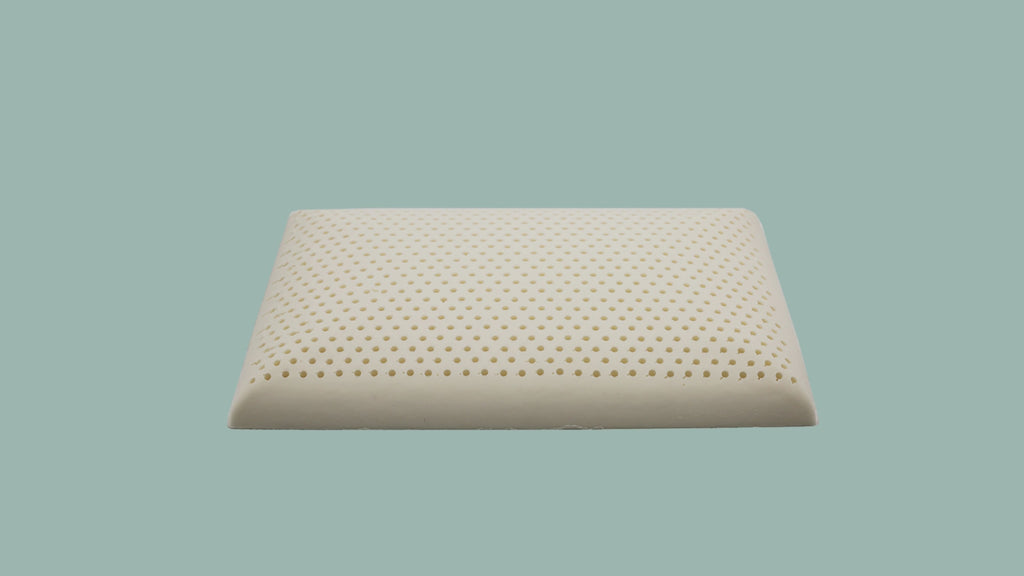 Video showcasing, our low loft all natural dunlop latex pillow, benefits of being eco-friendly, supportive, comfortability, and breathability. also the organic gots certified cotton cover.