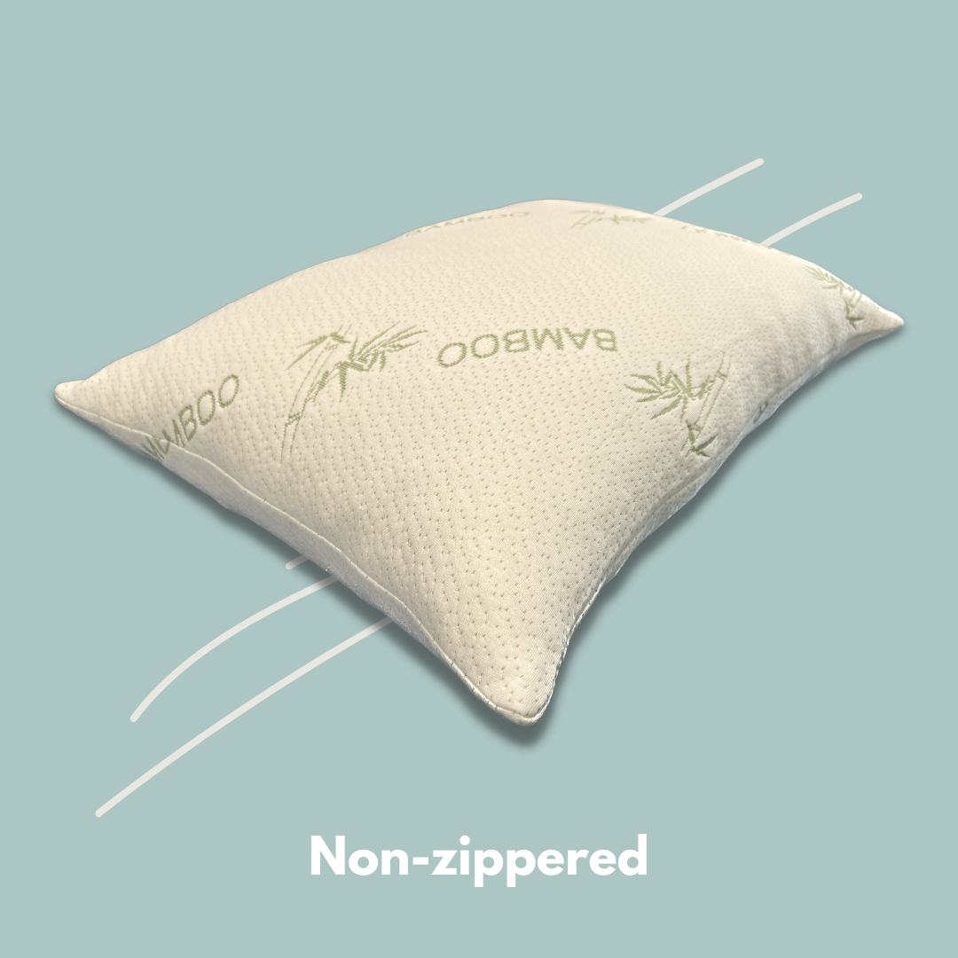 Organic Shredded Latex Pillow for Micro Cushion Support GOLS Certified Queen Natural Bamboo Cover Zippered